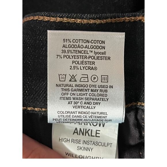 DL1961 jeans Farrow skinny high rise ankle dark blue size 24 - Picture 5 of 6